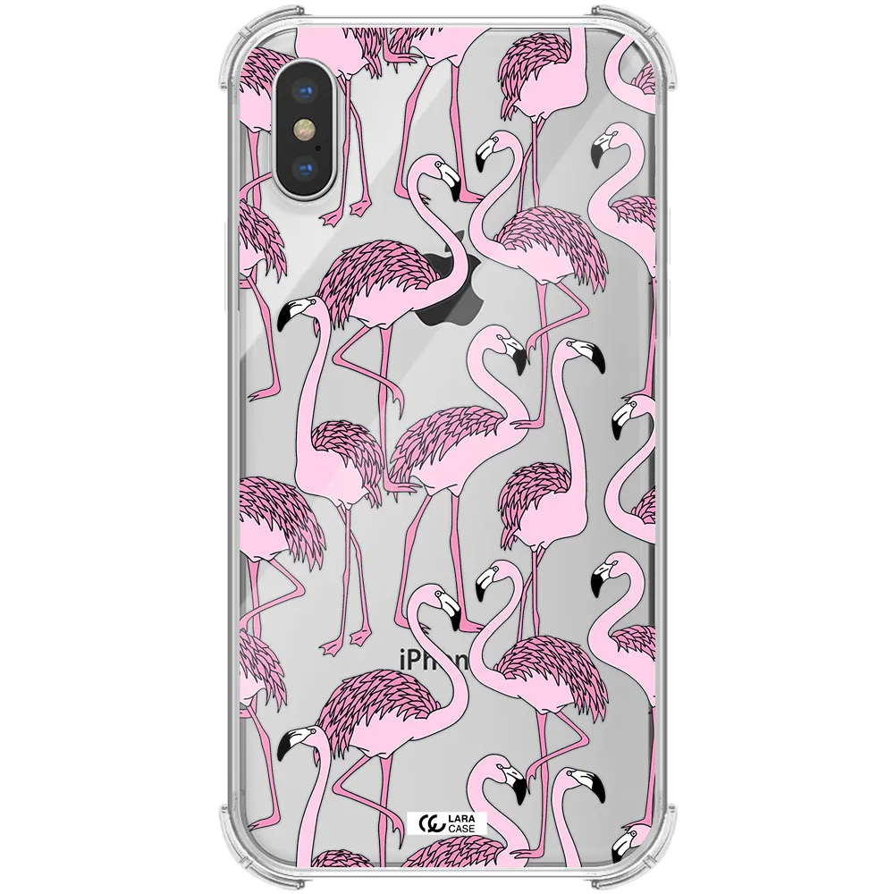 Flamingo Apple iPhone XS Clear PC Case