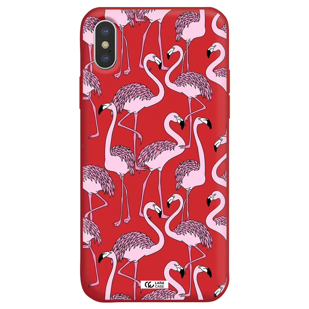 Flamingo Apple iPhone XS Silicone Imperial Red Case