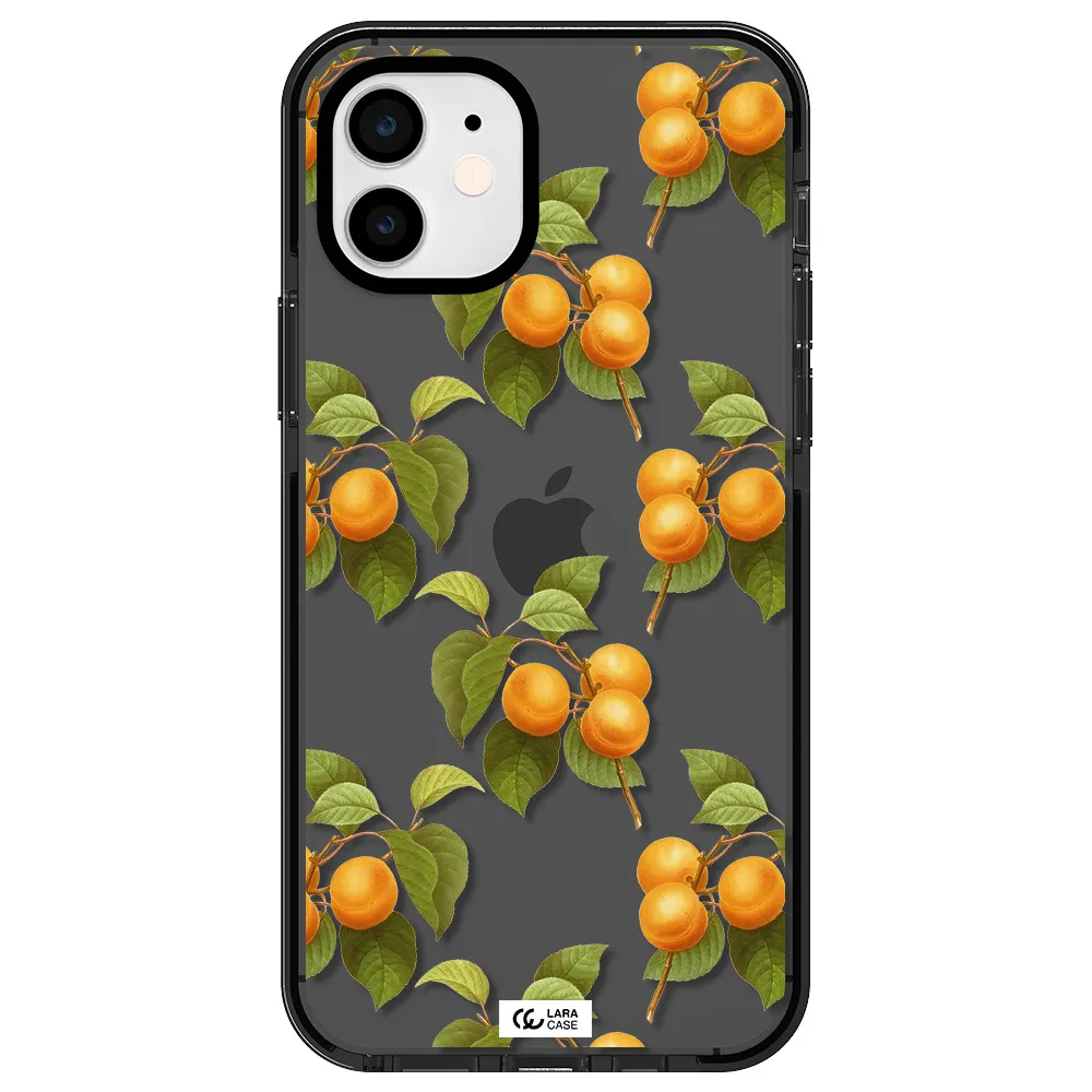 Apricot Apple iPhone 12 impact Smoke Black Case