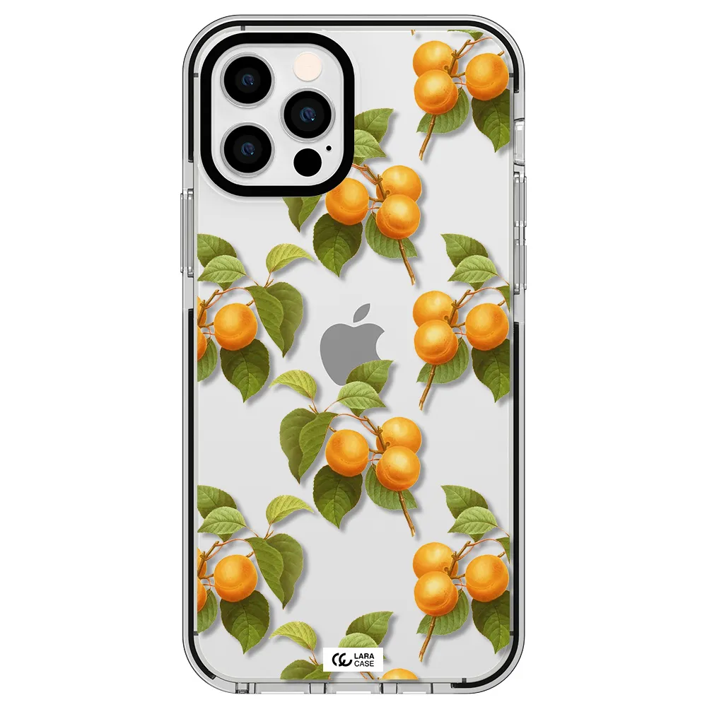 Apricot Apple iPhone 12 pro impact black border Case