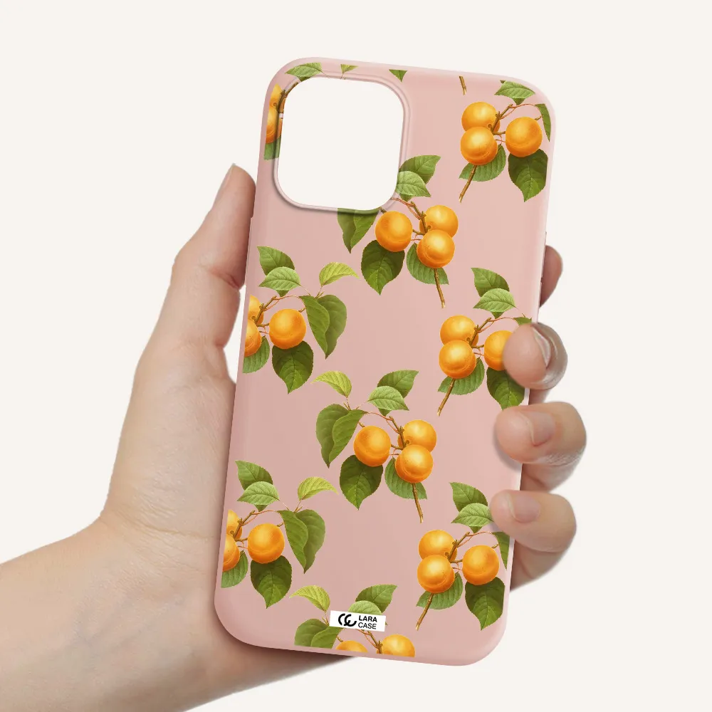 Apricot Apple iPhone 12 pro Silicone pastel pink Case