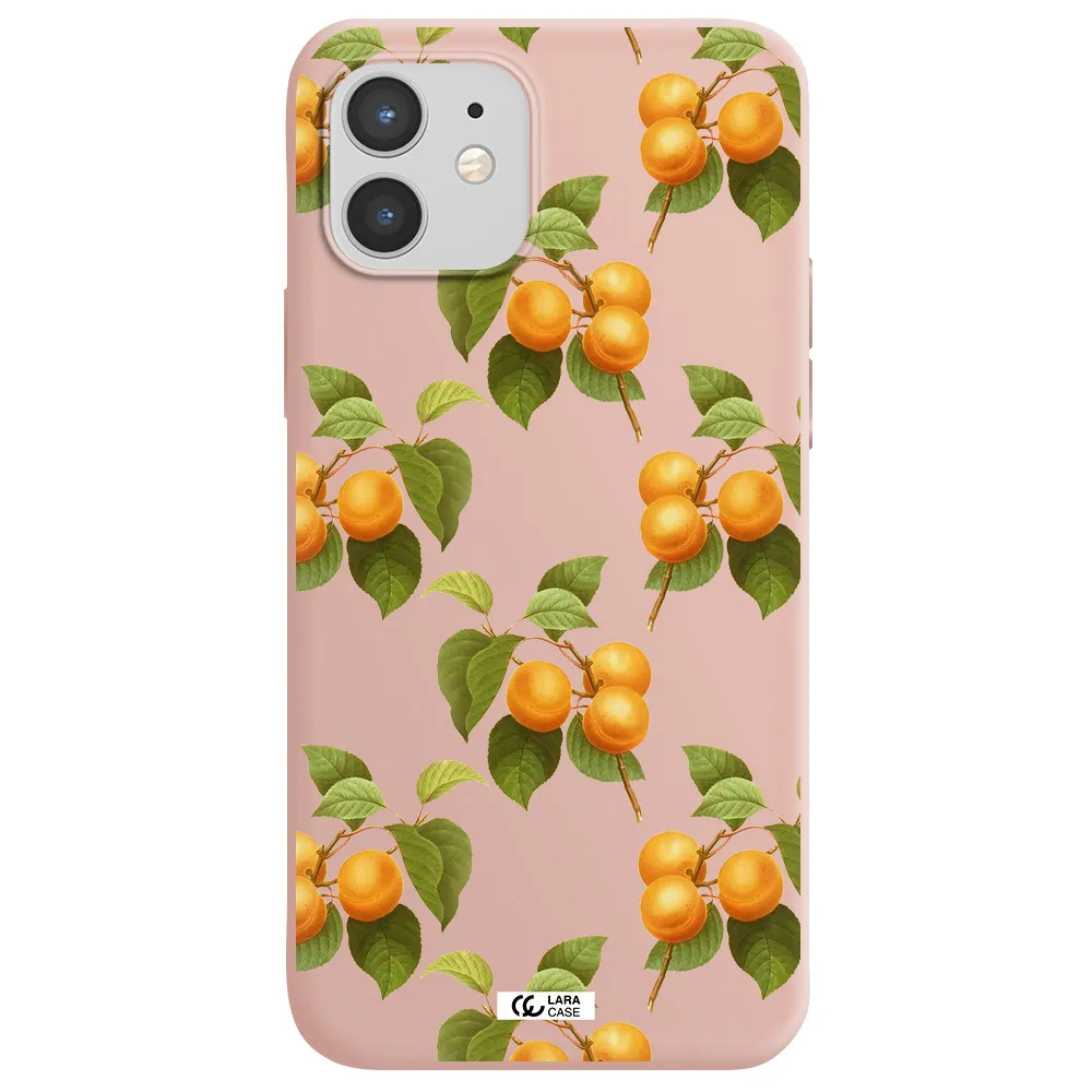 Apricot Apple iPhone 12 Silicone pastel pink Case