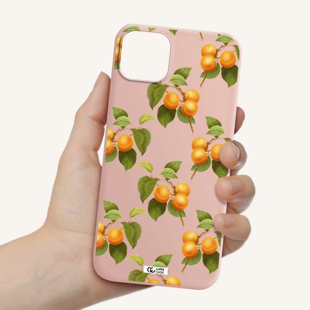 Apricot Apple iPhone 14 Silicone pastel pink Case