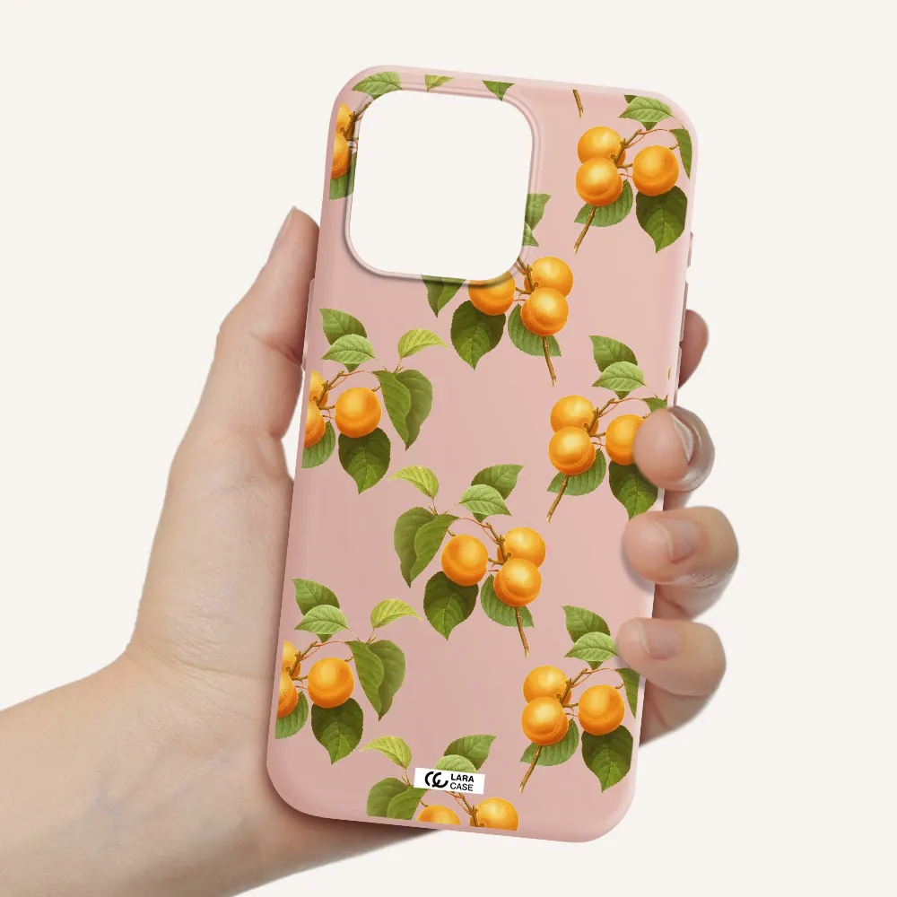 Apricot Apple Iphone 15 Pro max Silicone pastel pink Case