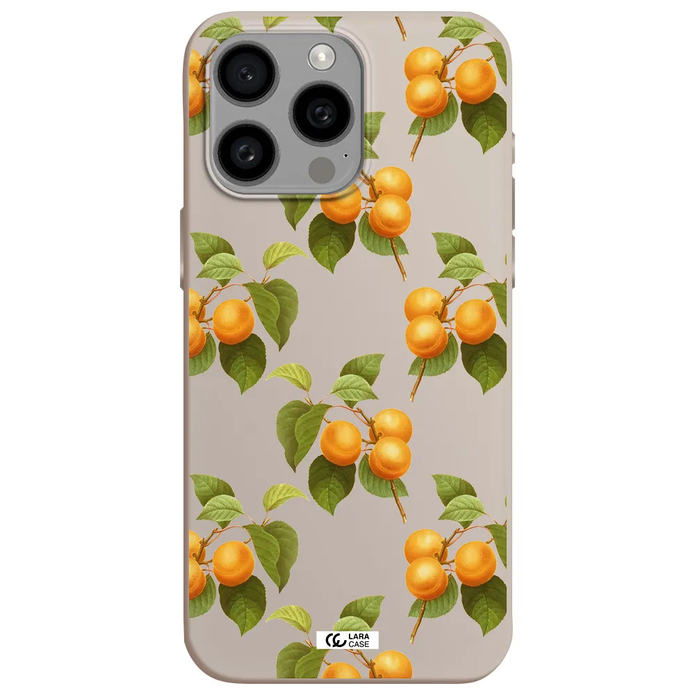 Apricot Apple Iphone 15 Pro max Silicone Stone Case