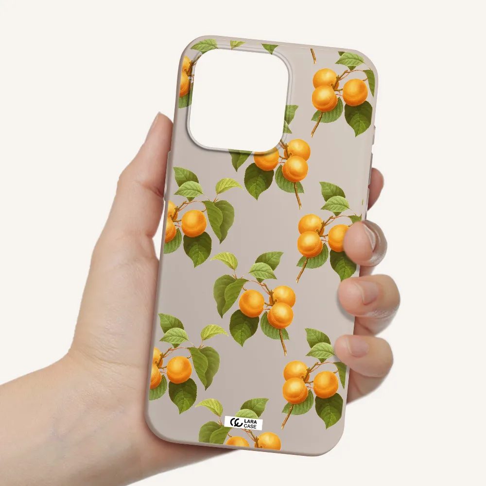 Apricot Apple Iphone 15 Pro max Silicone Stone Case