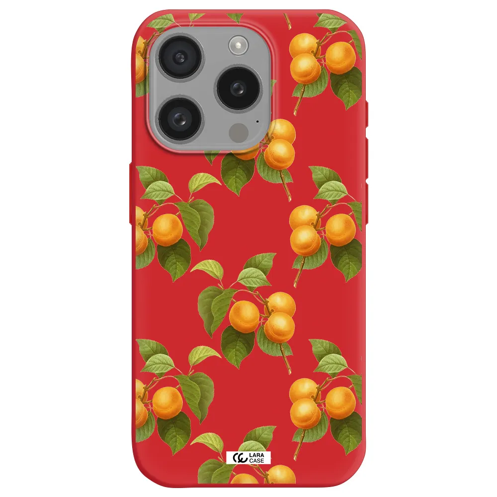 Apricot Apple Iphone 15 Pro Silicone Imperial Red Case