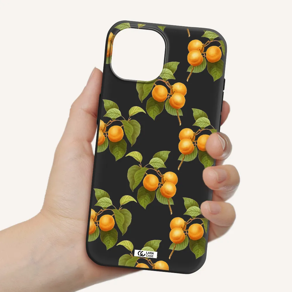 Apricot Apple iPhone 15 Silicone black Case