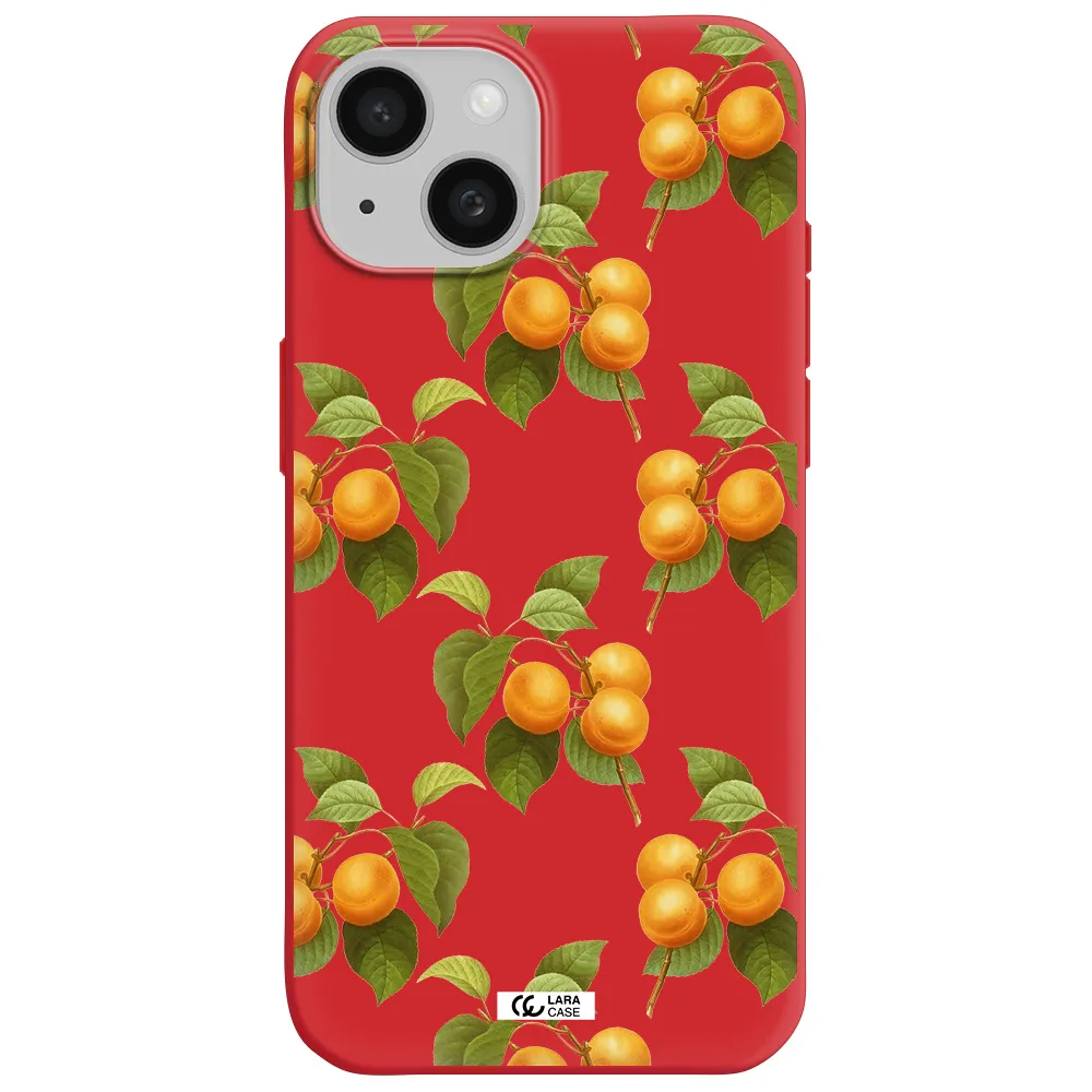 Apricot Apple Iphone 15 Silicone Imperial Red Case