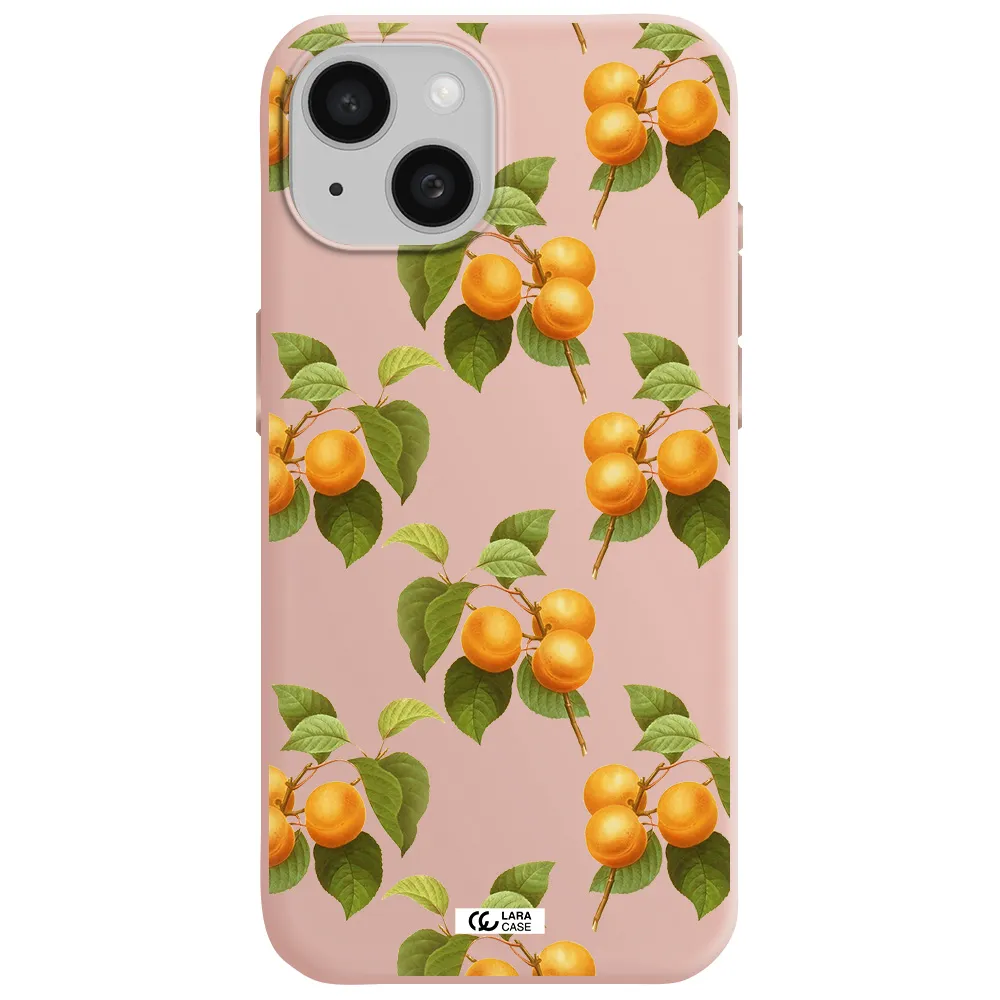 Apricot Apple Iphone 15 Silicone Pastel Pink Case