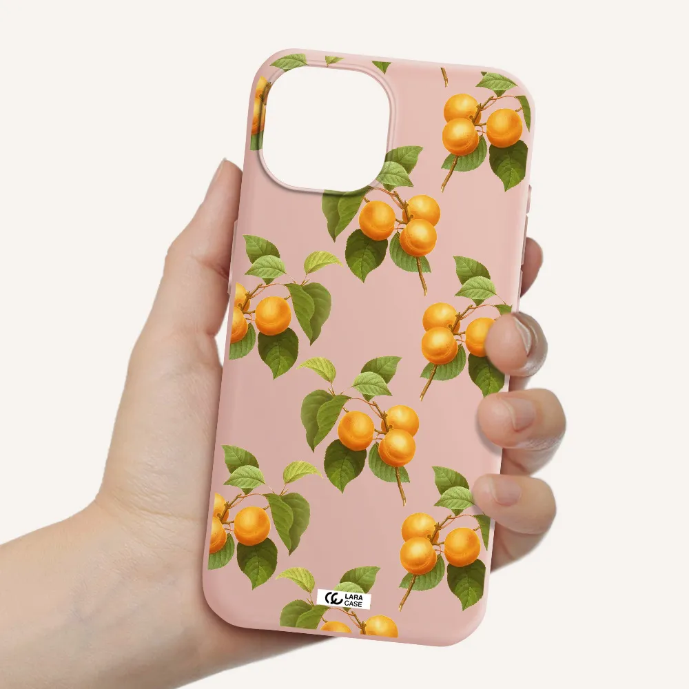 Apricot Apple Iphone 15 Silicone Pastel Pink Case