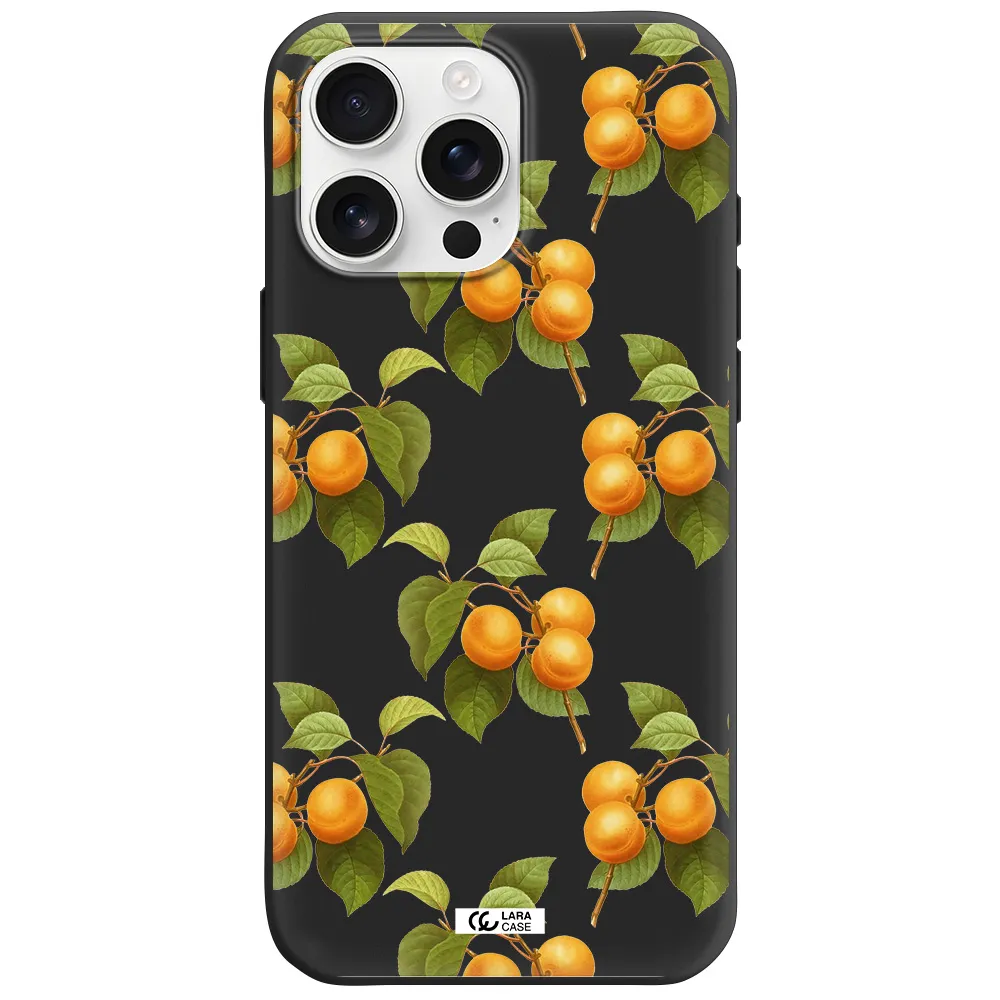 Apricot Apple Iphone 16 Pro Max Silicone Black Case