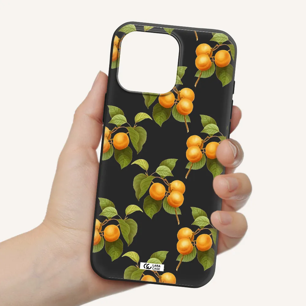 Apricot Apple Iphone 16 Pro Max Silicone Black Case
