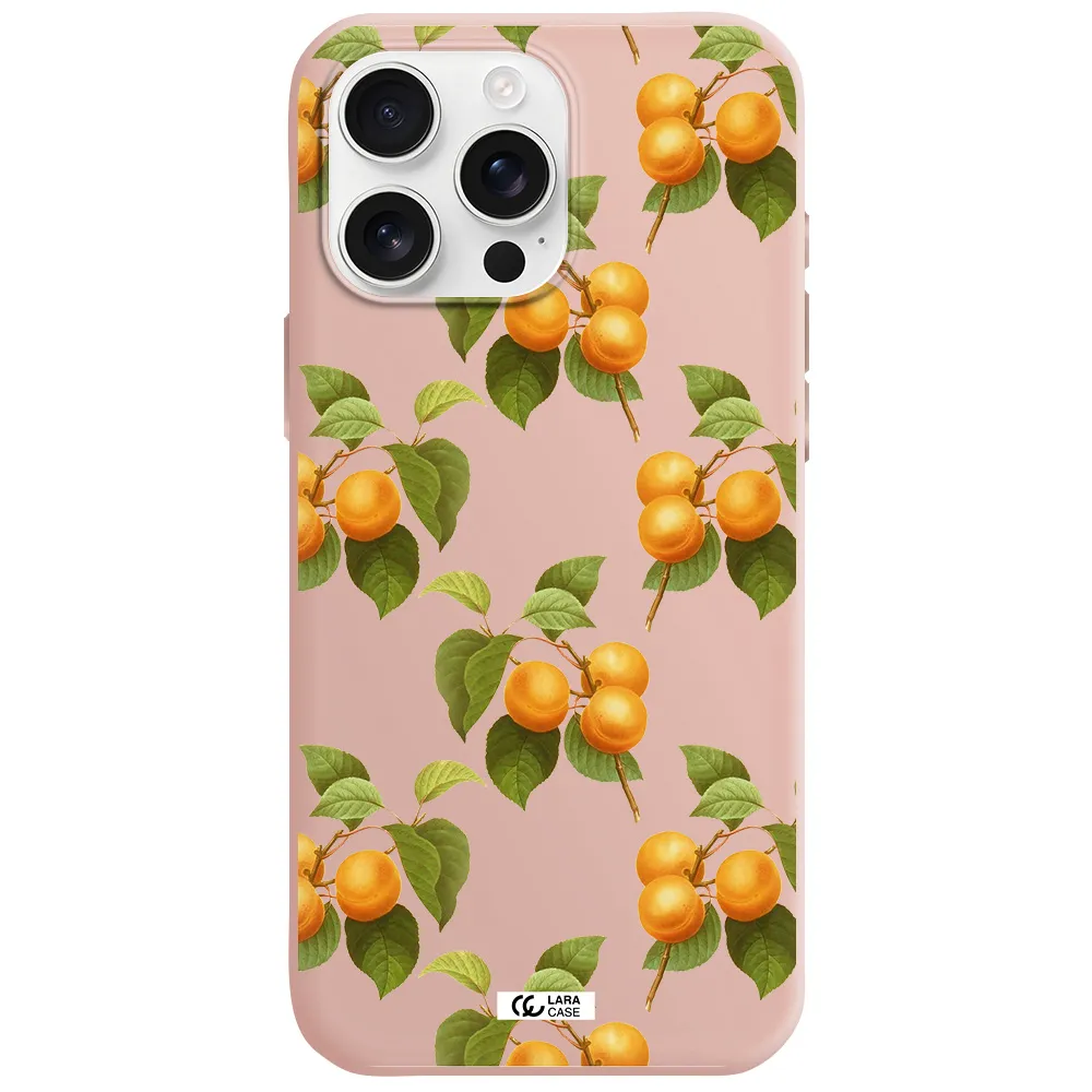 Apricot Apple Iphone 16 Pro Max Silicone Pastel Pink Case