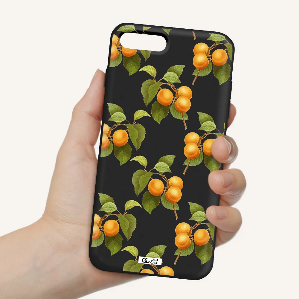 Apricot Apple iPhone 8 plus Silicone black Case