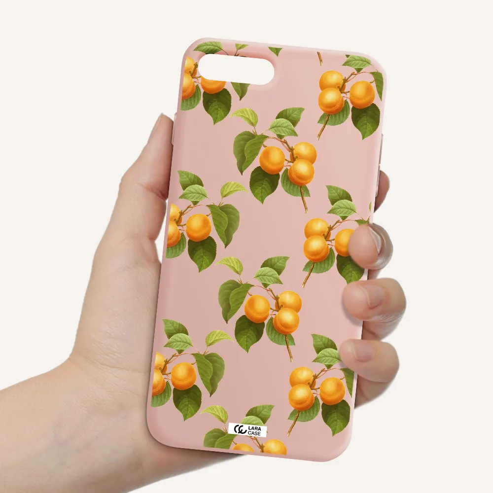Apricot Apple iPhone 8 plus Silicone pastel pink Case