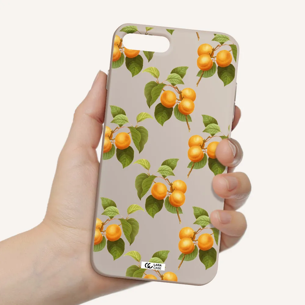 Apricot Apple iPhone 8 plus Silicone Stone Case