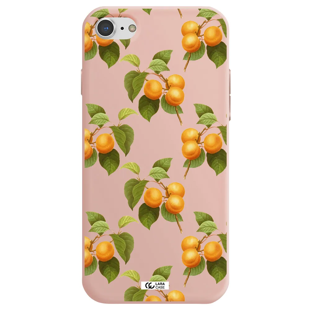 Apricot Apple iPhone 8 Silicone pastel pink Case