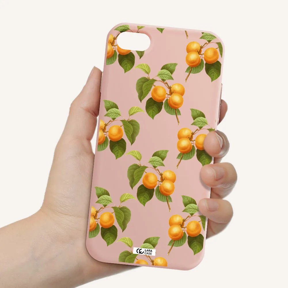 Apricot Apple iPhone 8 Silicone pastel pink Case