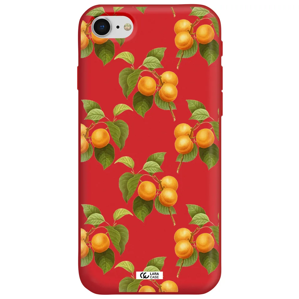 Apricot Apple iPhone se 2020 Silicone Imperial Red Case