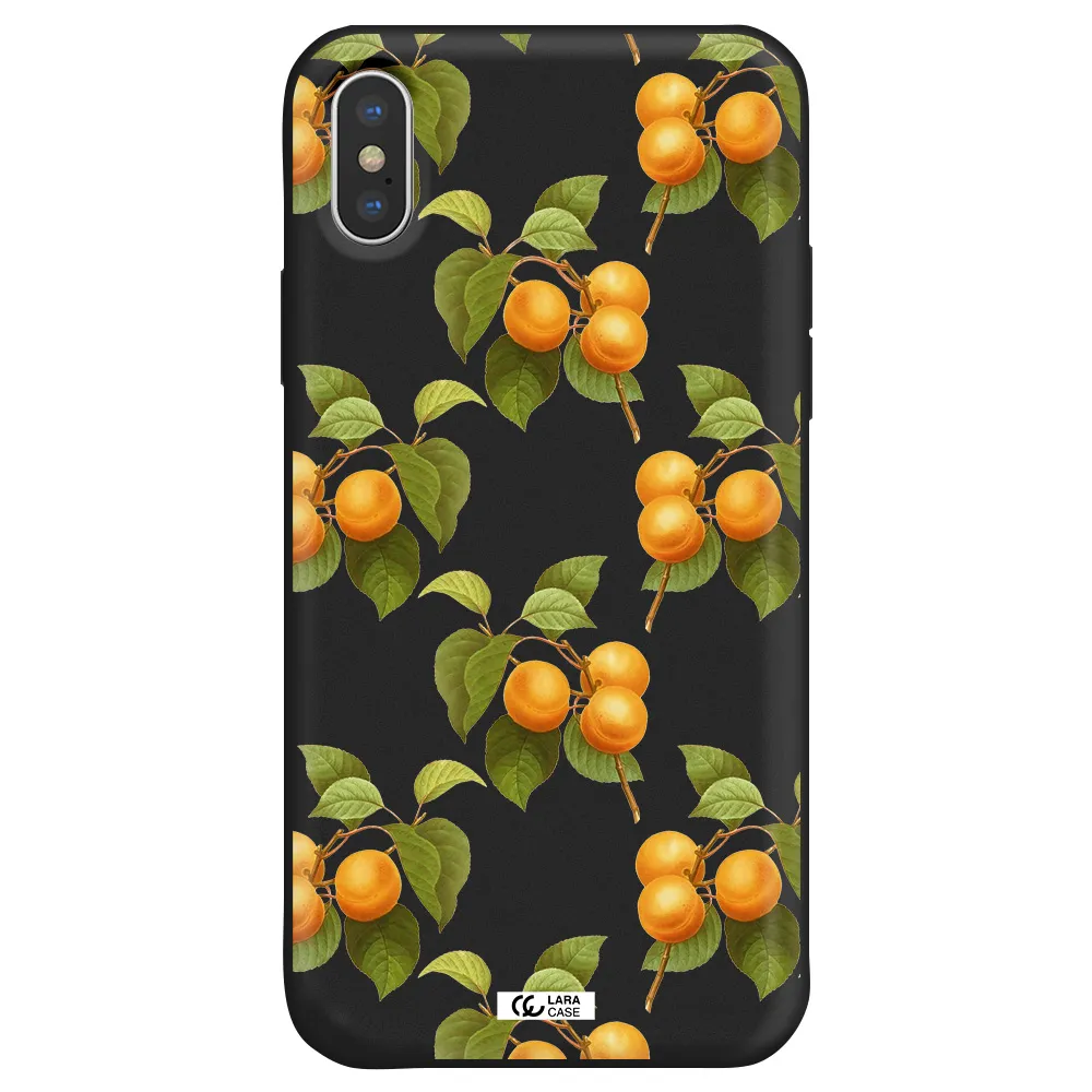 Apricot Apple iPhone X Silicone black Case