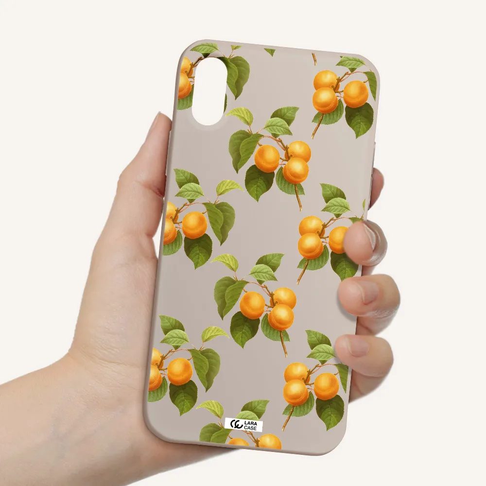 Apricot Apple iPhone X Silicone Stone Case