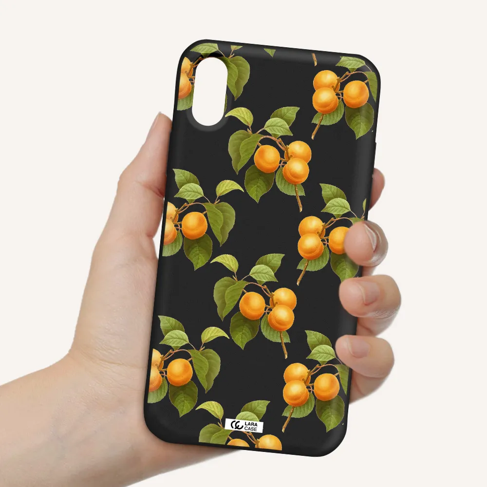 Apricot Apple iPhone XS Silicone black Case