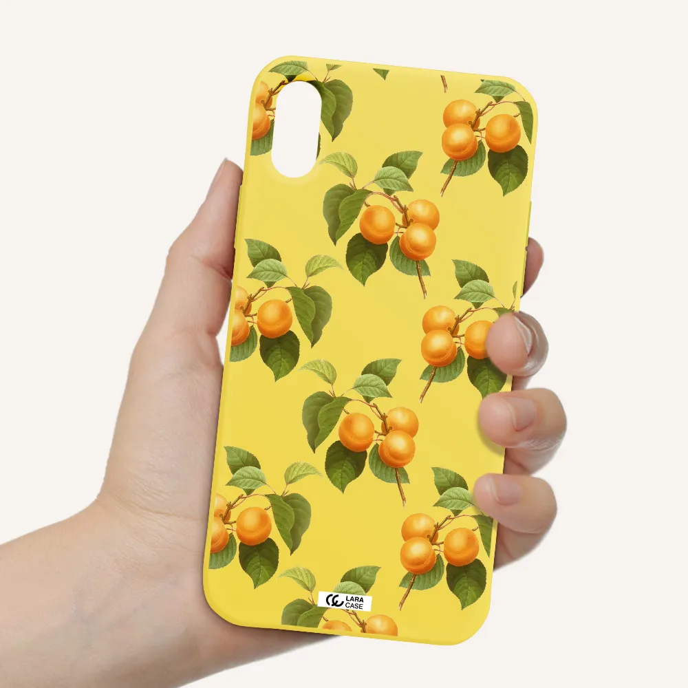 Apricot Apple iPhone XS Silicone canary yellow Case