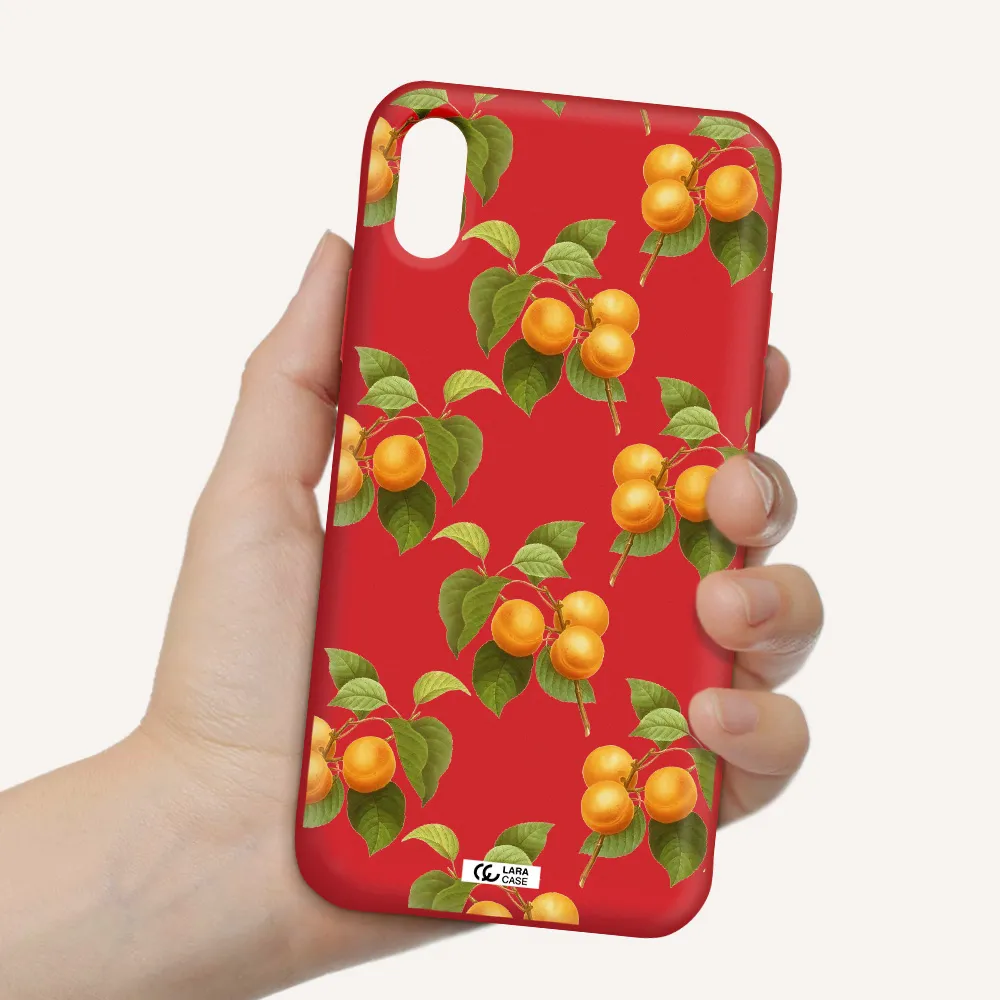 Apricot Apple iPhone XS Silicone Imperial Red Case