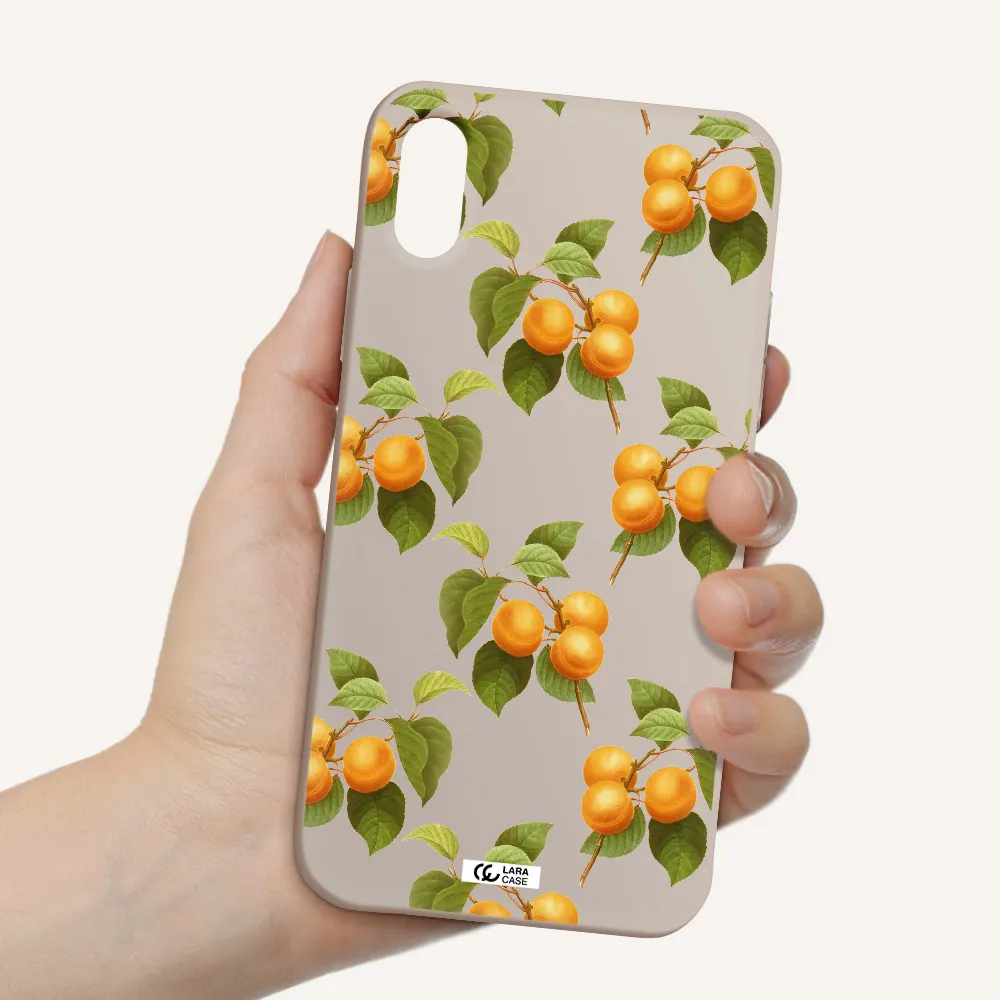Apricot Apple iPhone XS Silicone Stone Case