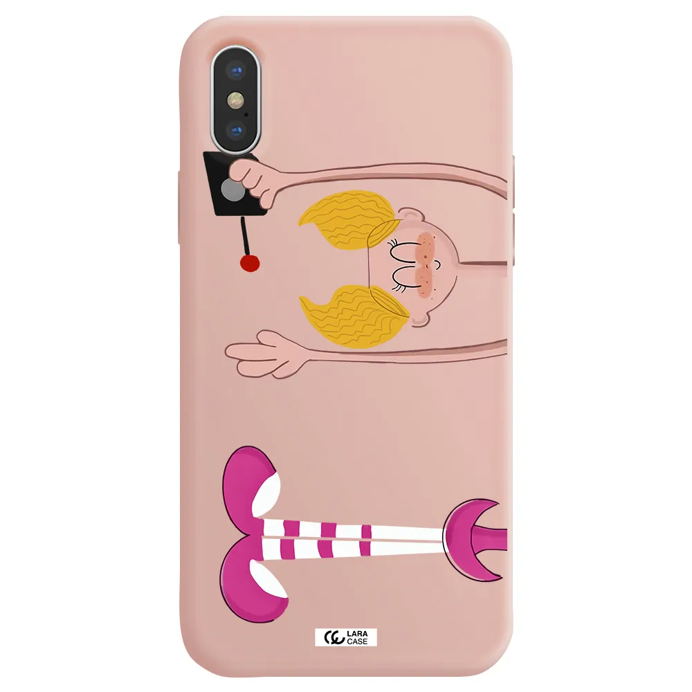 Dee Dee Apple iPhone X Silicone pastel pink Case