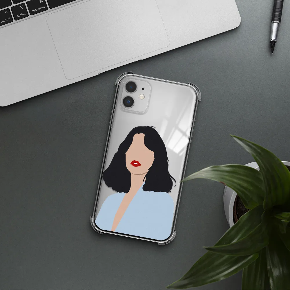 Minimalist Girl Portrait Apple iPhone 11 Clear PC Case