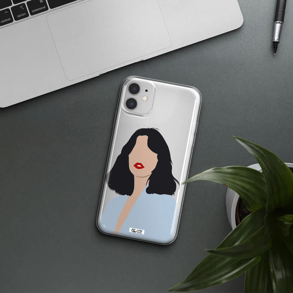 Minimalist Girl Portrait Apple iPhone 11 Clear TPU Case