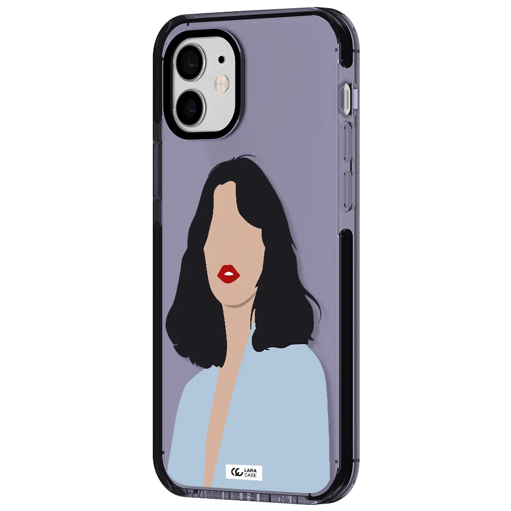 Minimalist Girl Portrait Apple iPhone 11 impact Lilac Case