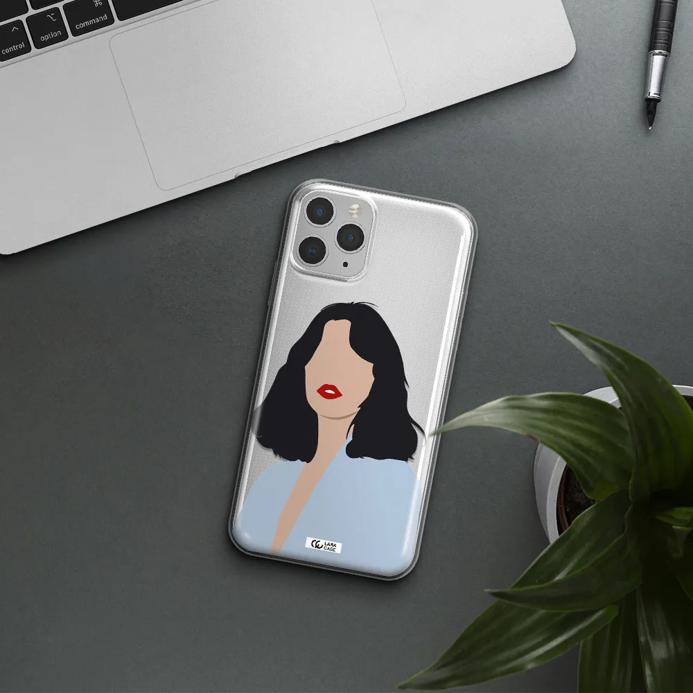 Minimalist Girl Portrait Apple iPhone 11 pro Clear TPU Case