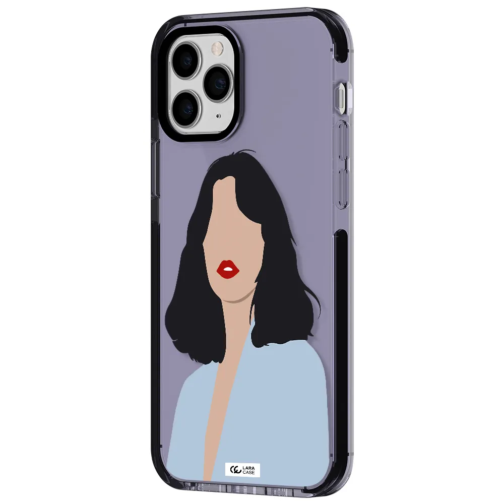 Minimalist Girl Portrait Apple iPhone 11 pro max impact Lilac Case