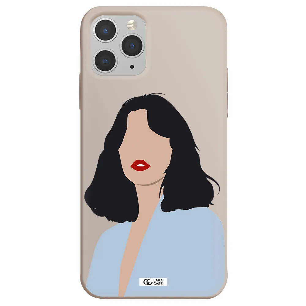 Minimalist Girl Portrait Apple iPhone 11 pro max Silicone Stone Case