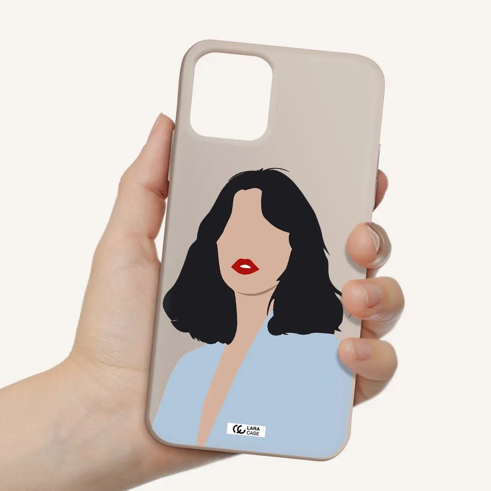 Minimalist Girl Portrait Apple iPhone 11 pro max Silicone Stone Case