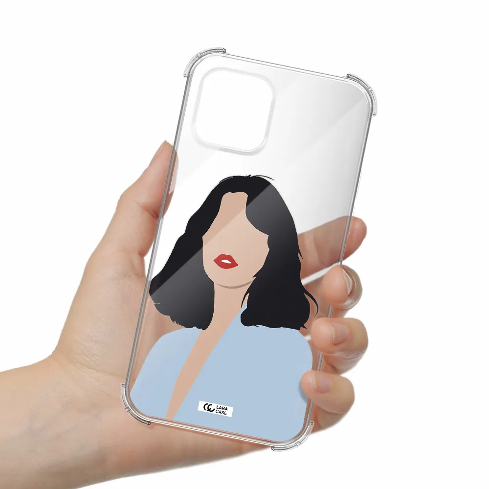 Minimalist Girl Portrait Apple iPhone 12 mini Clear PC Case