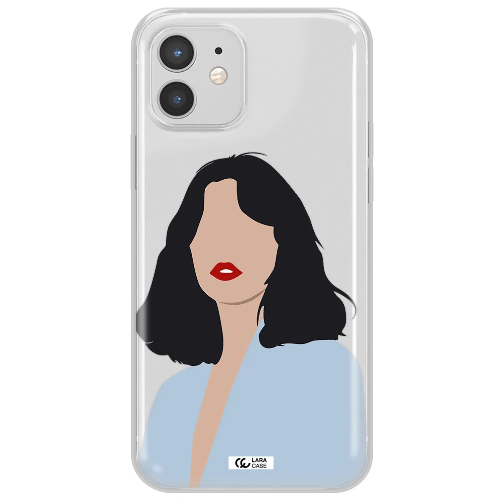 Minimalist Girl Portrait Apple iPhone 12 mini Clear TPU Case