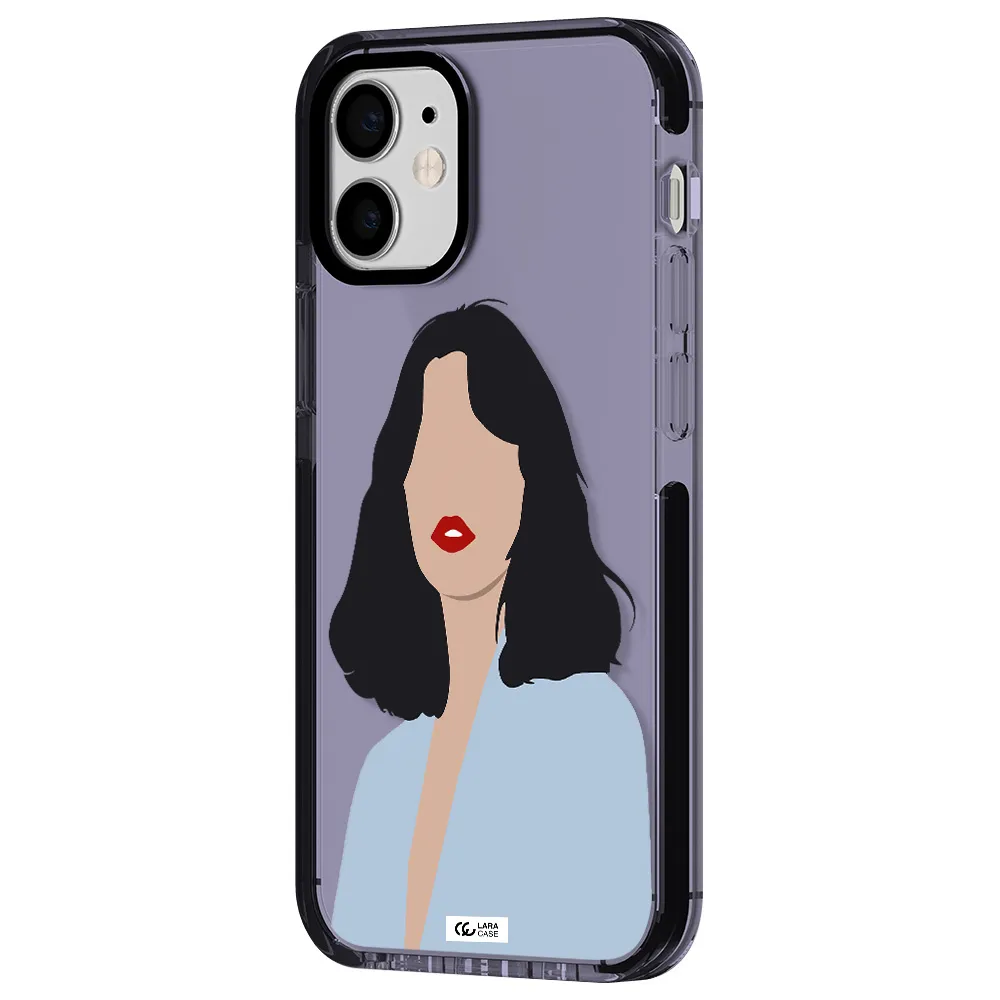 Minimalist Girl Portrait Apple iPhone 12 mini impact Lilac Case