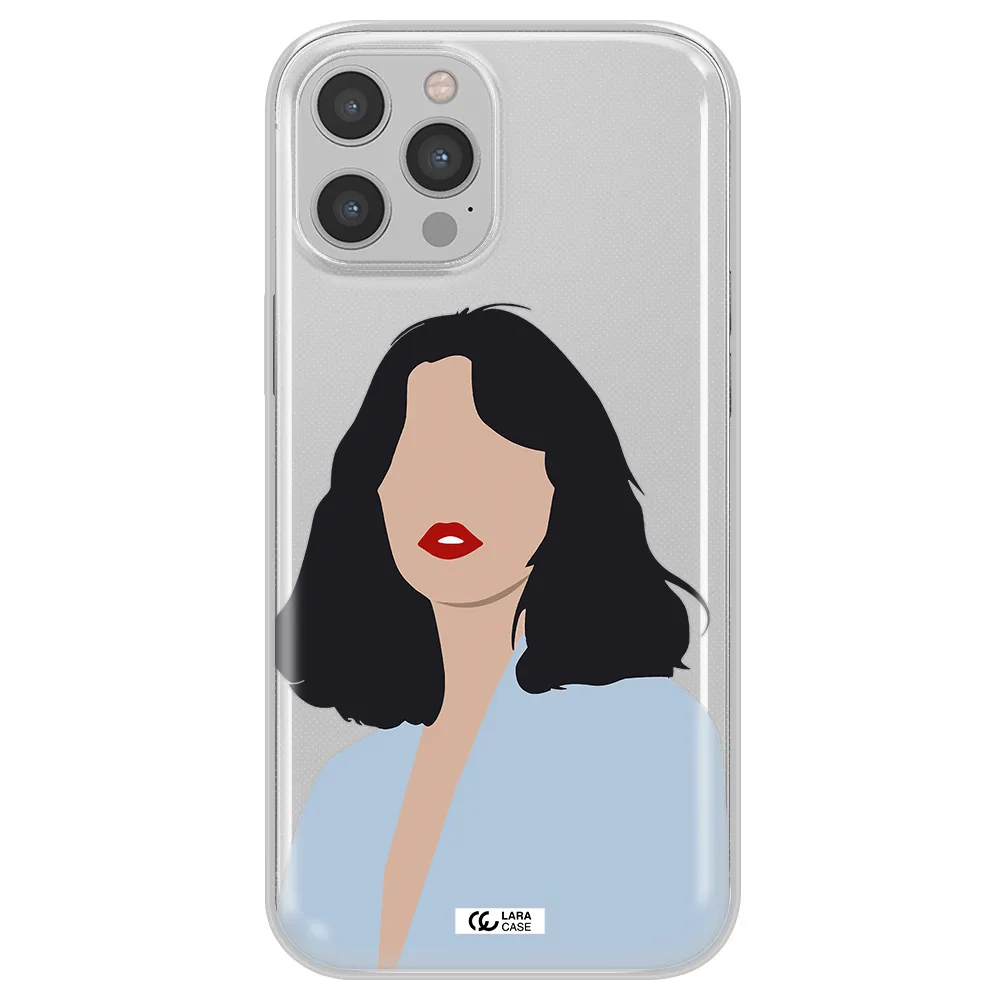 Minimalist Girl Portrait Apple iPhone 12 pro Clear TPU Case