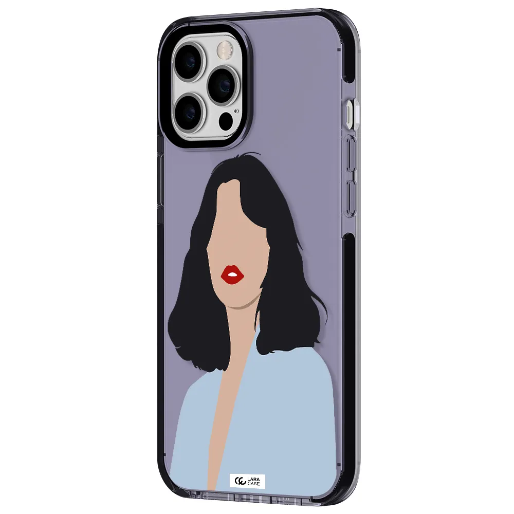 Minimalist Girl Portrait Apple iPhone 12 pro max impact Lilac Case