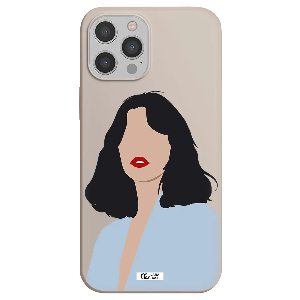 Minimalist Girl Portrait Apple iPhone 12 pro max Silicone Stone Case