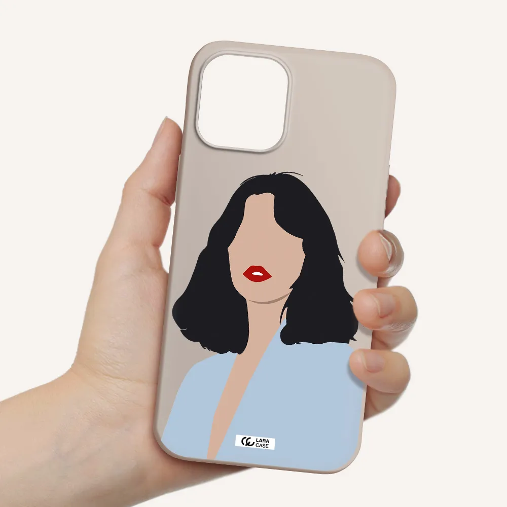 Minimalist Girl Portrait Apple iPhone 12 pro max Silicone Stone Case