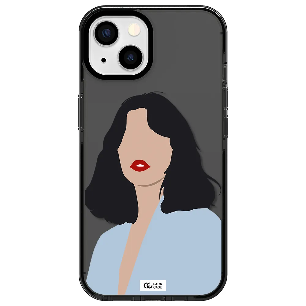 Minimalist Girl Portrait Apple iPhone 13 impact Smoke Black Case