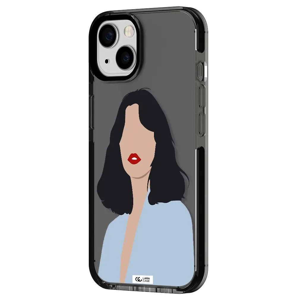 Minimalist Girl Portrait Apple iPhone 13 impact Smoke Black Case