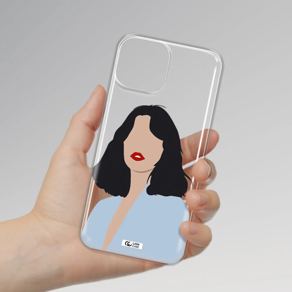 Minimalist Girl Portrait Apple iPhone 13 mini Clear TPU Case