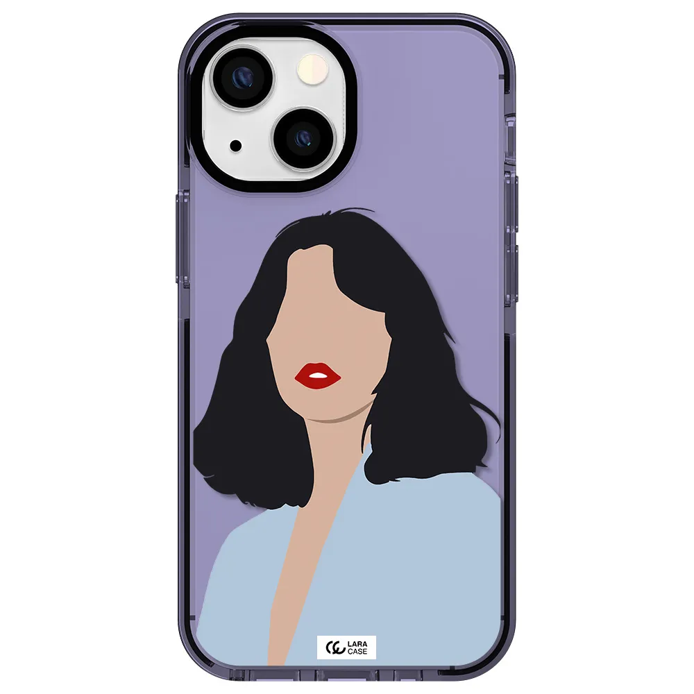 Minimalist Girl Portrait Apple iPhone 13 mini impact Lilac Case