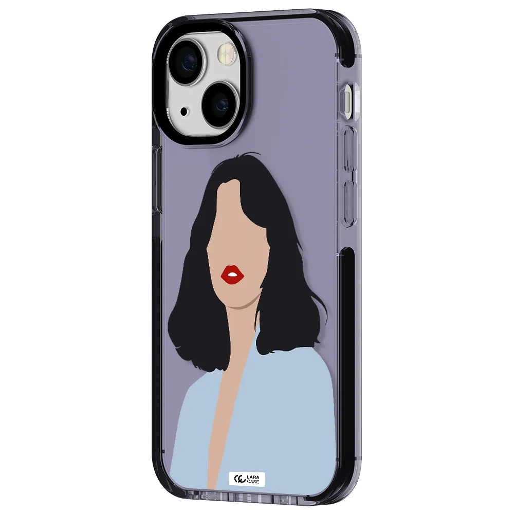 Minimalist Girl Portrait Apple iPhone 13 mini impact Lilac Case